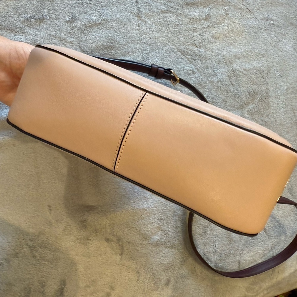 Coach Pink with Burgundy straps Leather Handbag - Picture 13 of 16